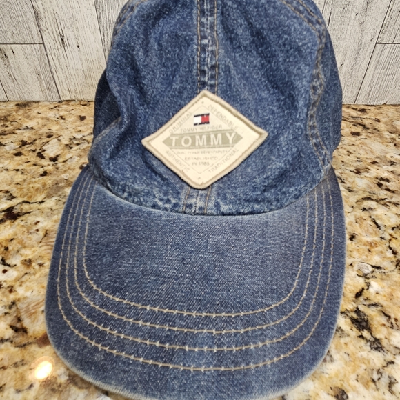 Tommy Hilfiger Jeans Denim Blue Hat Cap Vintage Strap Back - Picture 3 of 13